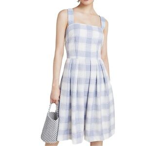Anthropologie Gal Meets Glam Nikki Blue and White Checkered Sun Dress